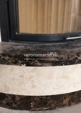Камин из мрамора Крема нова и Имперадор дарк в квартире в Зеленограде